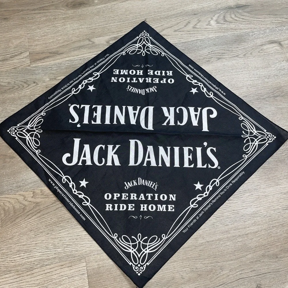 Lot Of 4  JACK DANIELS Old No.7 Black 21x21 Bandana Harley Daniel's NWOT